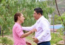 Serrano destaca cercanía entre Sheinbaum y Gallardo durante visita a San Luis Potosí.
